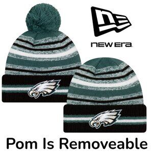 NEW 2021 NFL NEW ERA ON FIELD SIDELINE POM BEANIE - Philadelphia Eagles